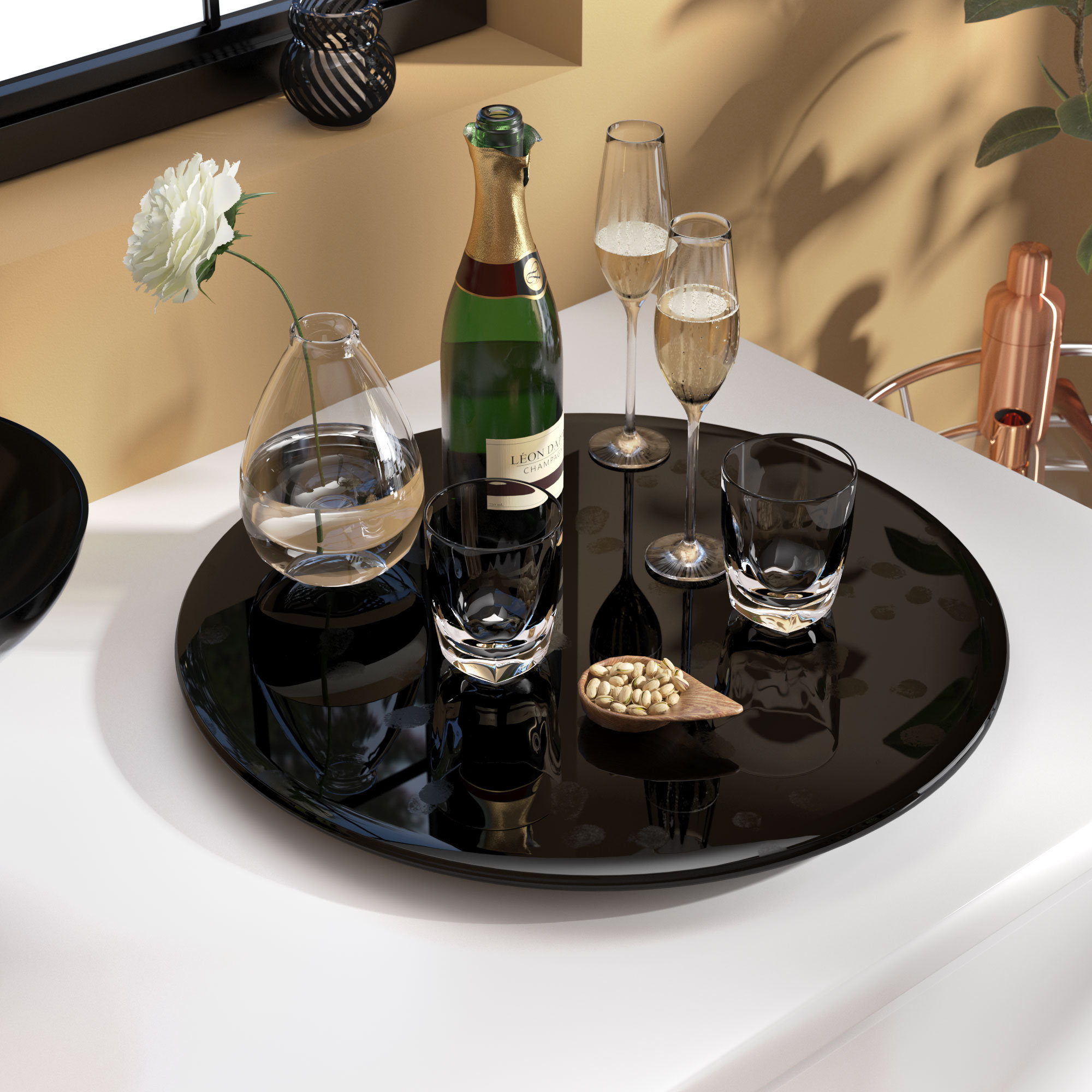 Mercury Row Cullinan 24" Round Glass Lazy Susan &amp; Reviews - Wayfair Canada